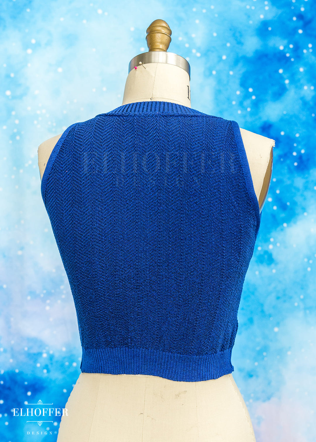 Essential Susan Crop Top - Cobalt Chevron