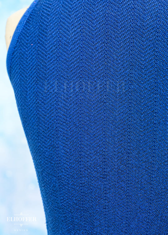 Essential Susan Crop Top - Cobalt Chevron