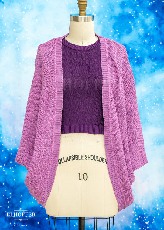 Essential Susan Crop Top - Sinister Purple Chevron