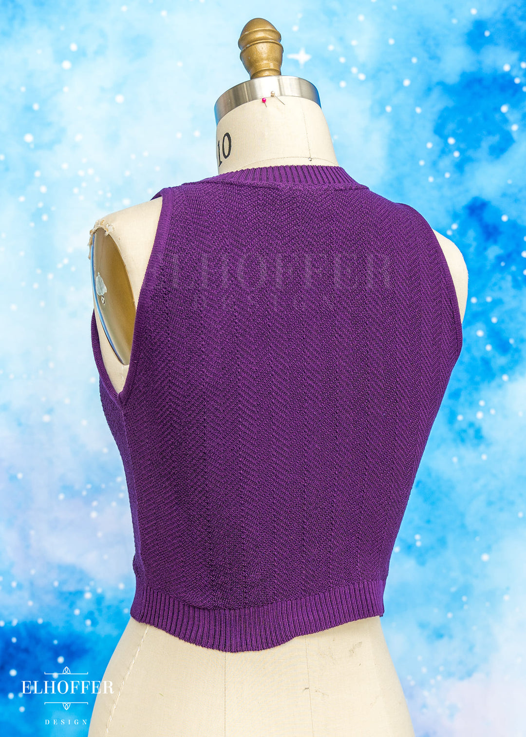 Essential Susan Crop Top - Sinister Purple Chevron