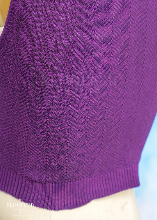 Essential Susan Crop Top - Sinister Purple Chevron