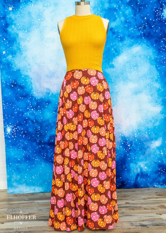 Essential Susan Crop Top - Mustard Chevron