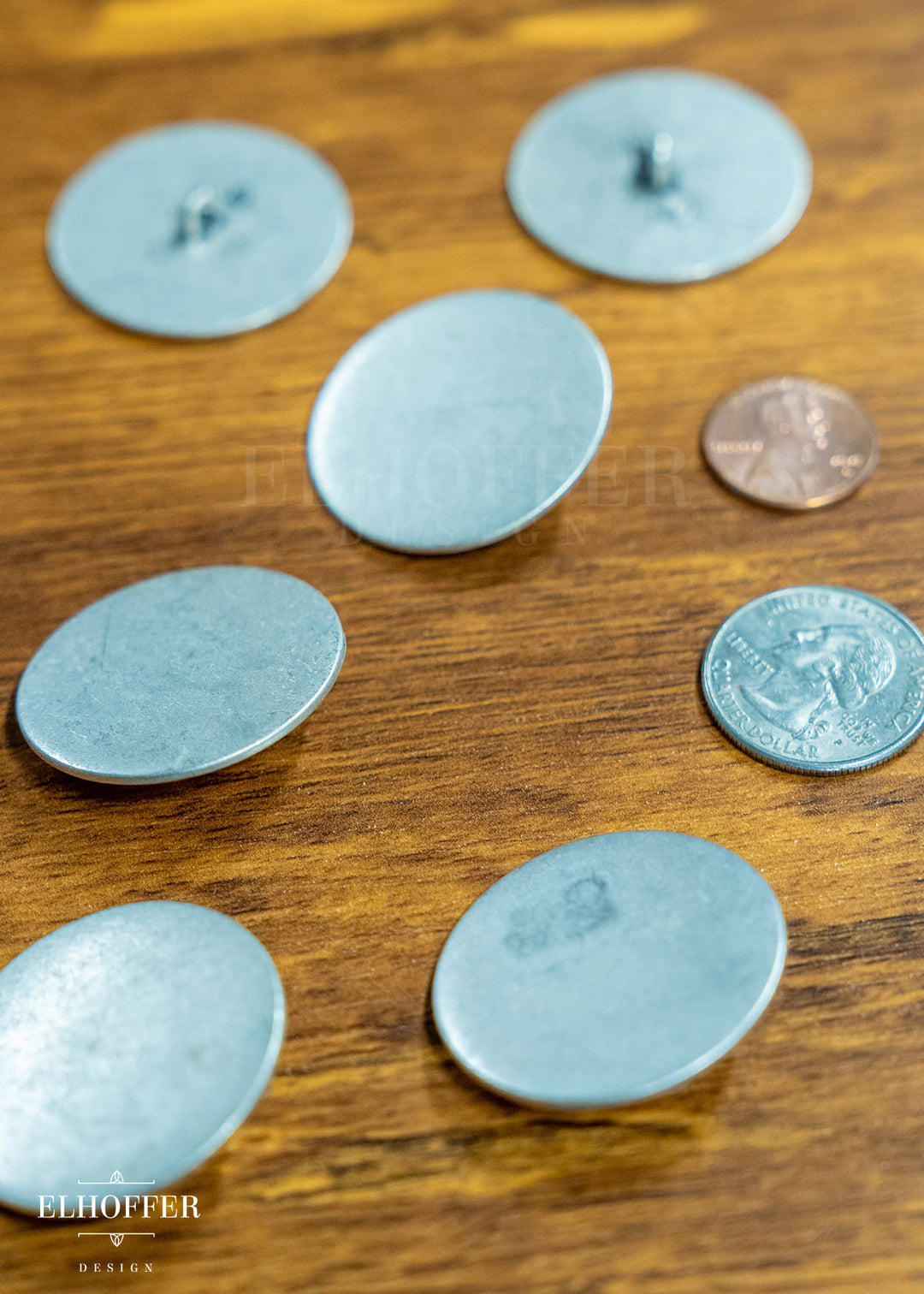 Giant Silver Shank Buttons - Metal - 54L