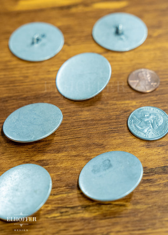 Giant Silver Shank Buttons - Metal - 54L