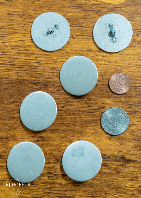 Giant Silver Shank Buttons - Metal - 54L
