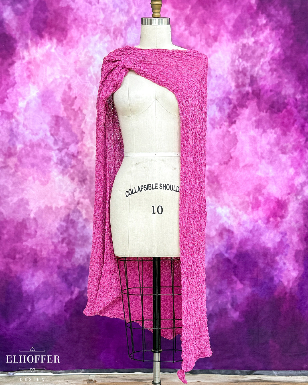 Handmade Pretty Pink Draped Cape - Made from Damaged Knit
