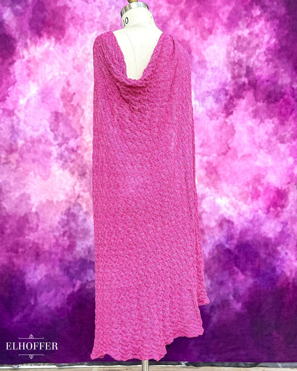 Handmade Pretty Pink Draped Cape - Made from Damaged Knit