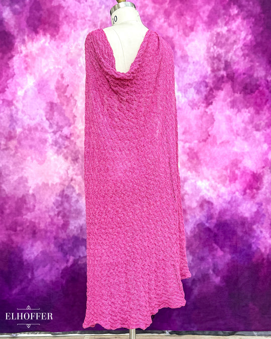 Handmade Pretty Pink Draped Cape - Made from Damaged Knit