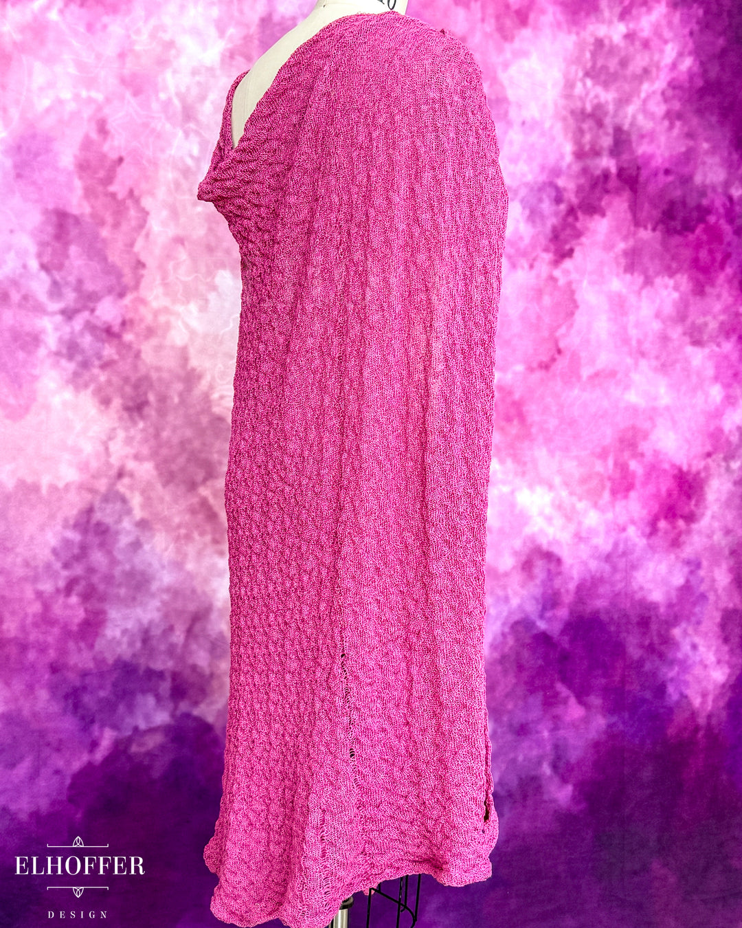 Handmade Pretty Pink Draped Cape - Made from Damaged Knit
