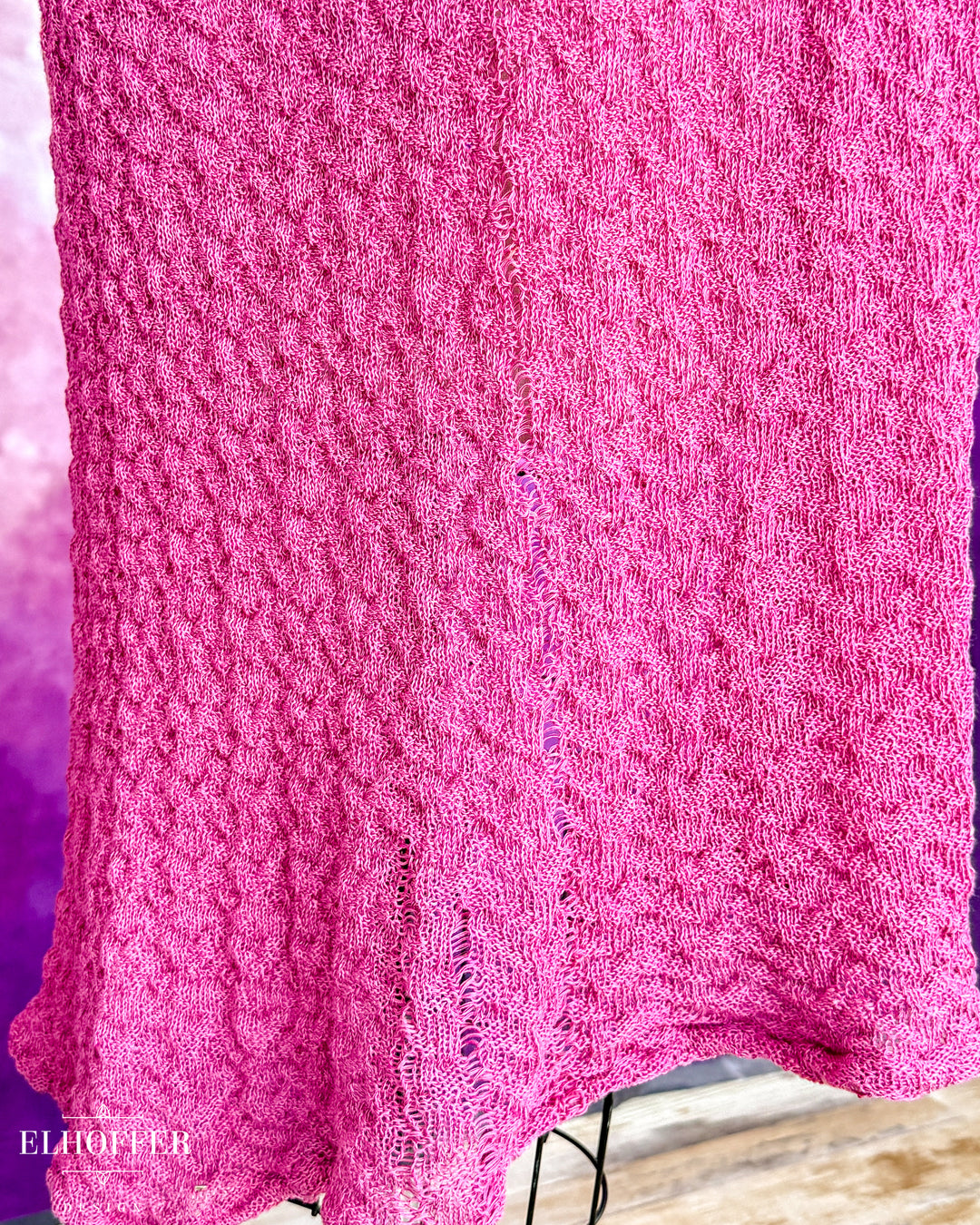 Handmade Pretty Pink Draped Cape - Made from Damaged Knit