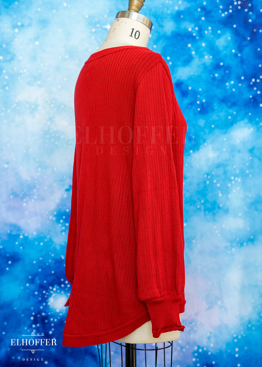 Essential Oversize Sweater - Ruby Red