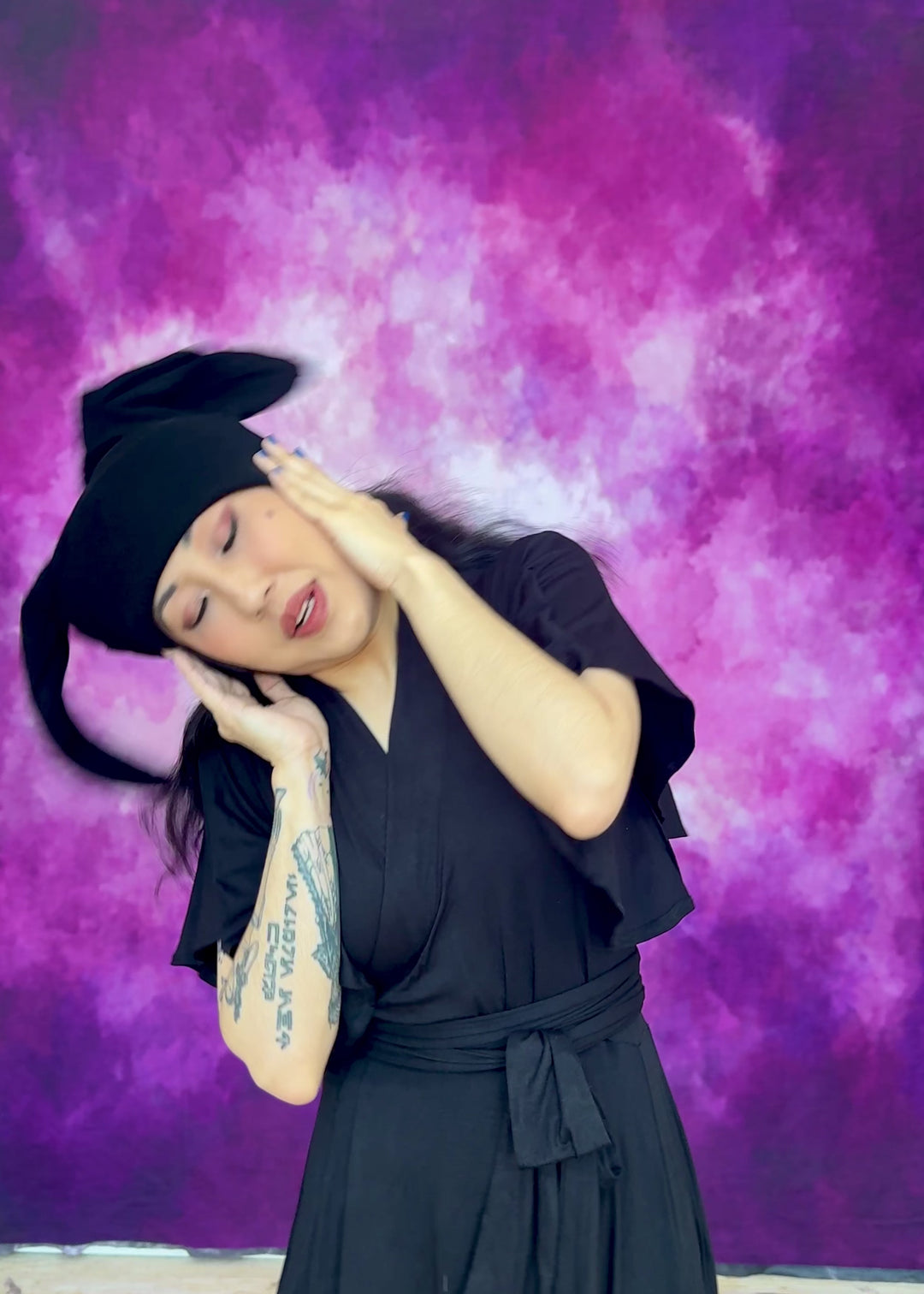 Lightweight Relaxed Fit Bunny Beanie - Bangtan Black