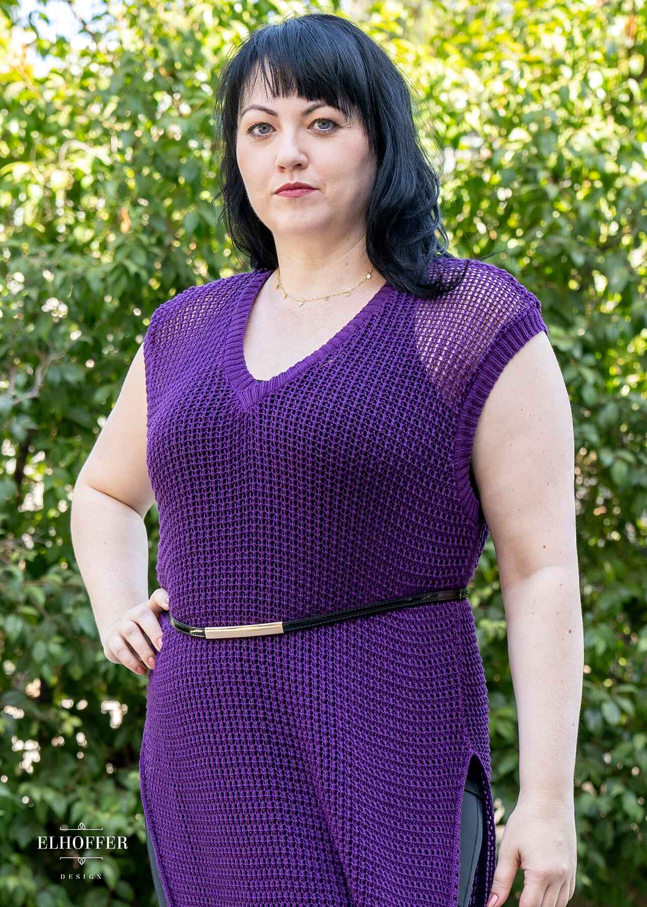 PREORDER - Essential Knight in Knitted Armor Tunic - Royal Purple