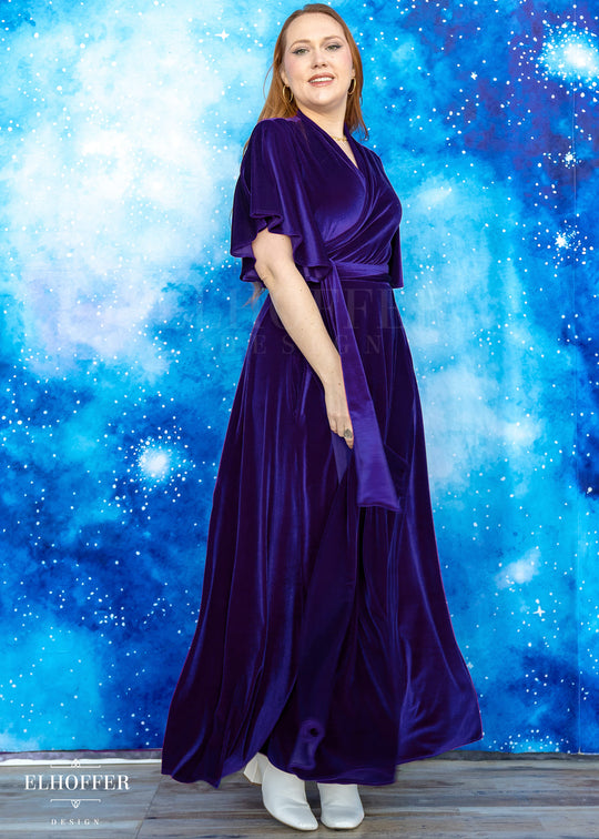PREORDER - Essential Isabella Maxi Wrap Dress - Amethyst Velvet