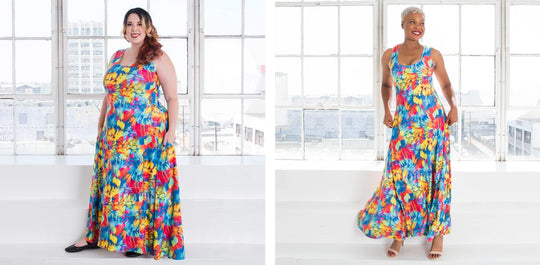 SAMPLE SALE - Essential Maxi Dress - Rainbow Feathers