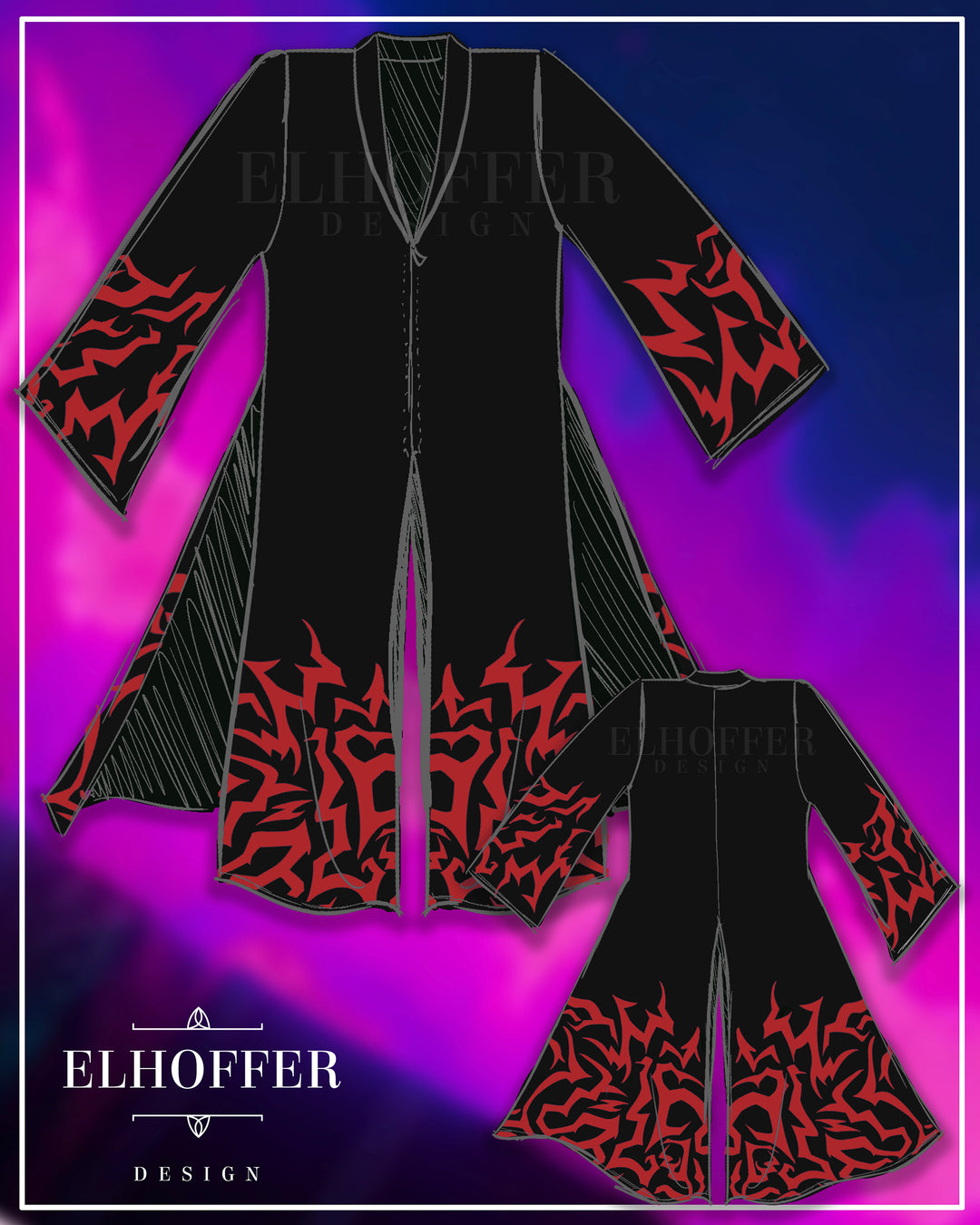 PREORDER - Demon Idol Unisex Sochangui Robe - Black & Red