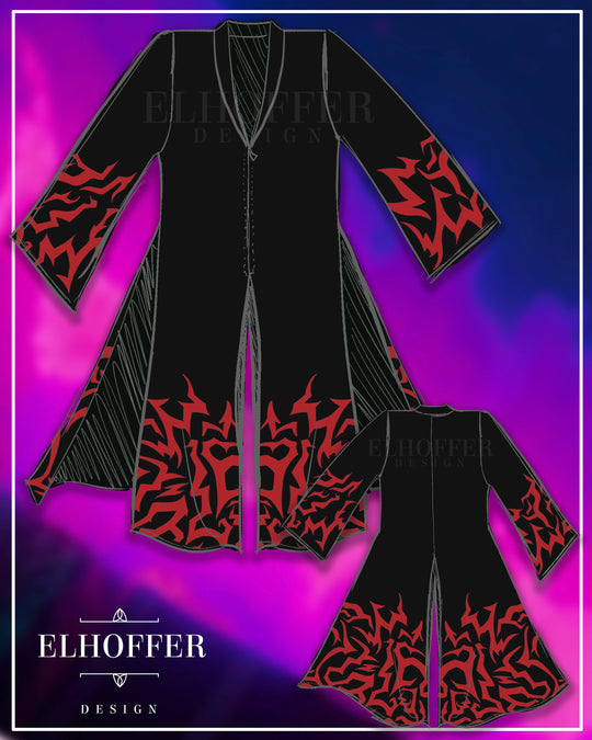 PREORDER - Demon Idol Unisex Sochangui Robe - Black & Red