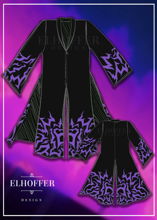 PREORDER - Demon Idol Unisex Duster - Black & Purple