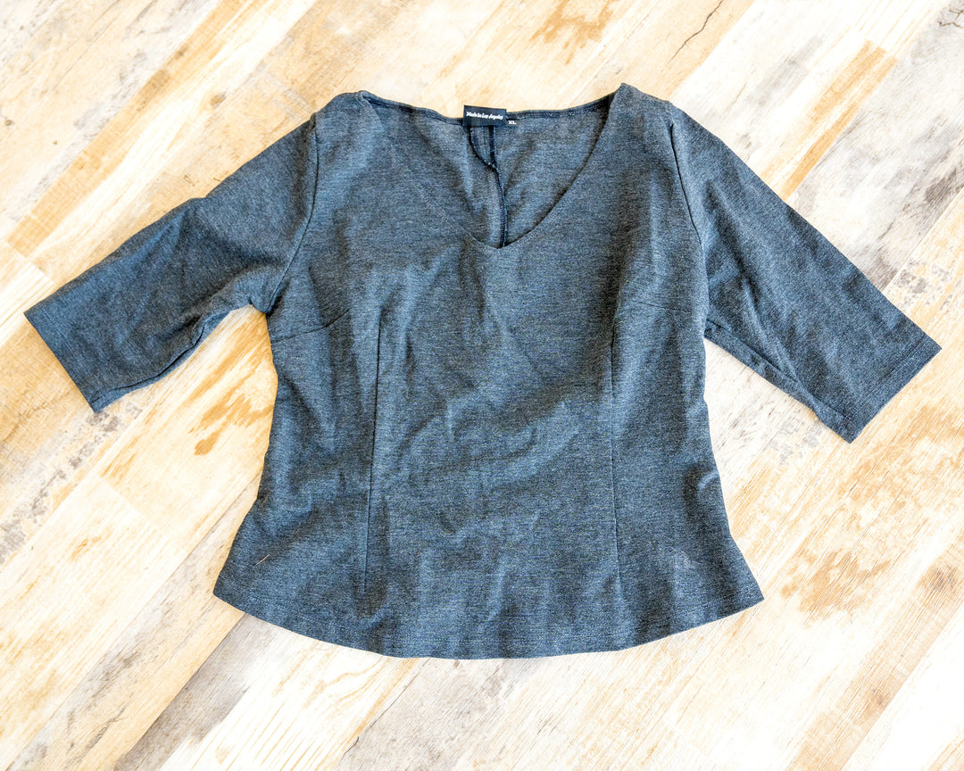 SAMPLE SALE - Essential Catherine Top - Charcoal Cropped - XL