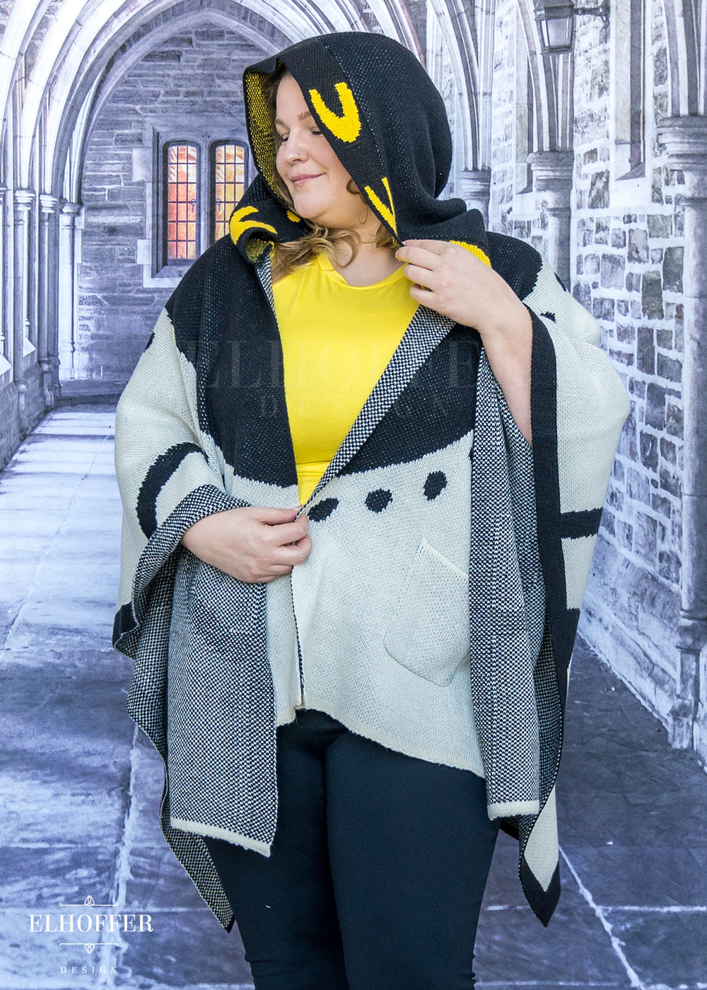Sassy Magpie Hooded Poncho