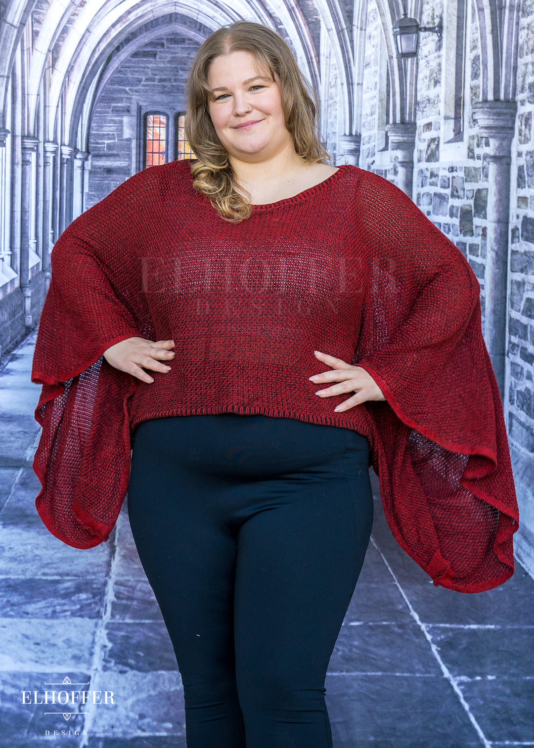 PREORDER - Essential Endora Cape Top - Dragon Wing Blood Red