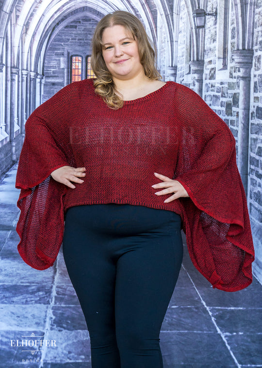 PREORDER - Essential Endora Cape Top - Dragon Wing Blood Red