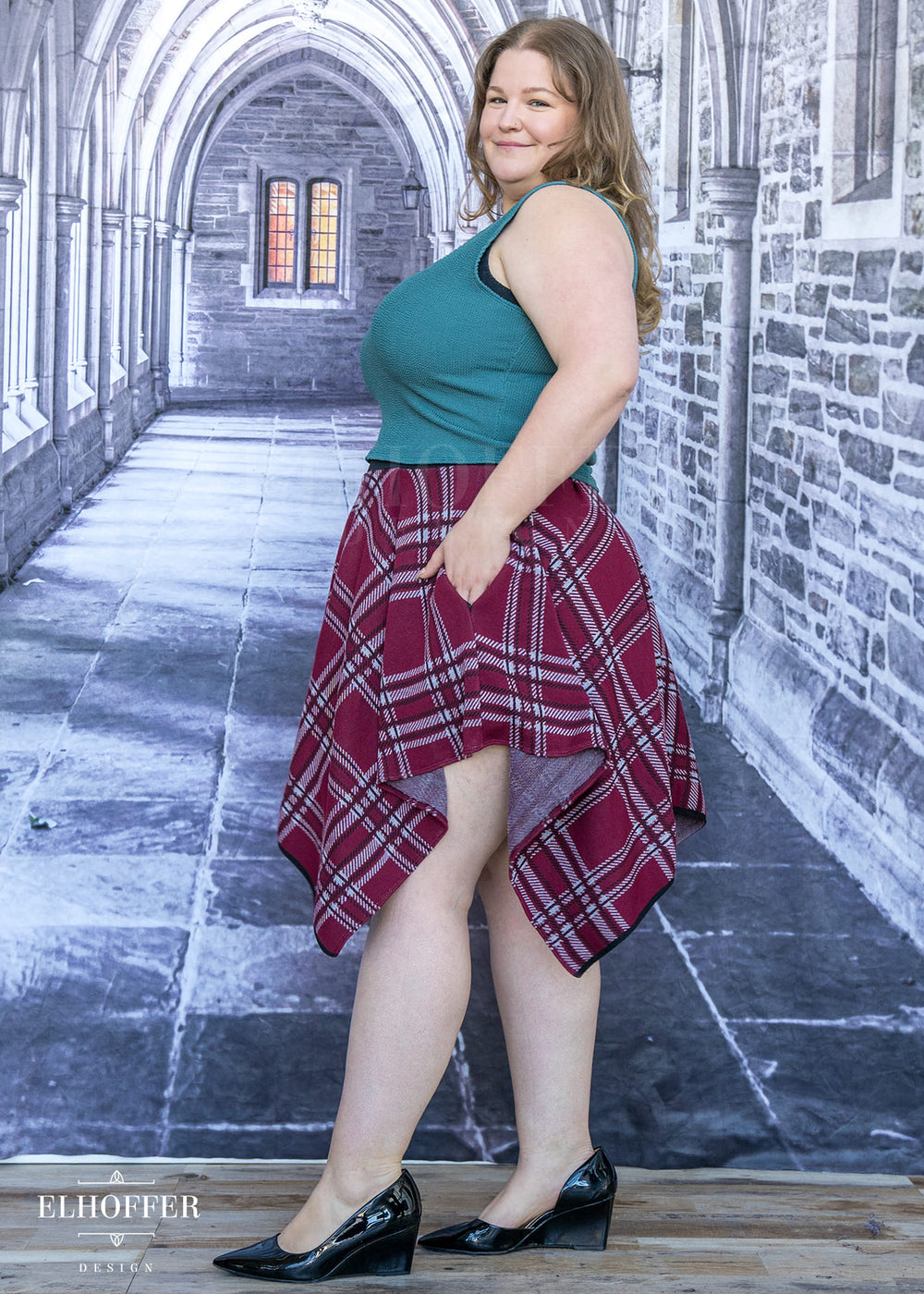 Essential Crimson Tartan Handkerchief Skirt