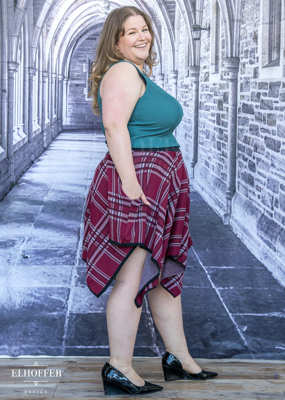 Essential Crimson Tartan Handkerchief Skirt