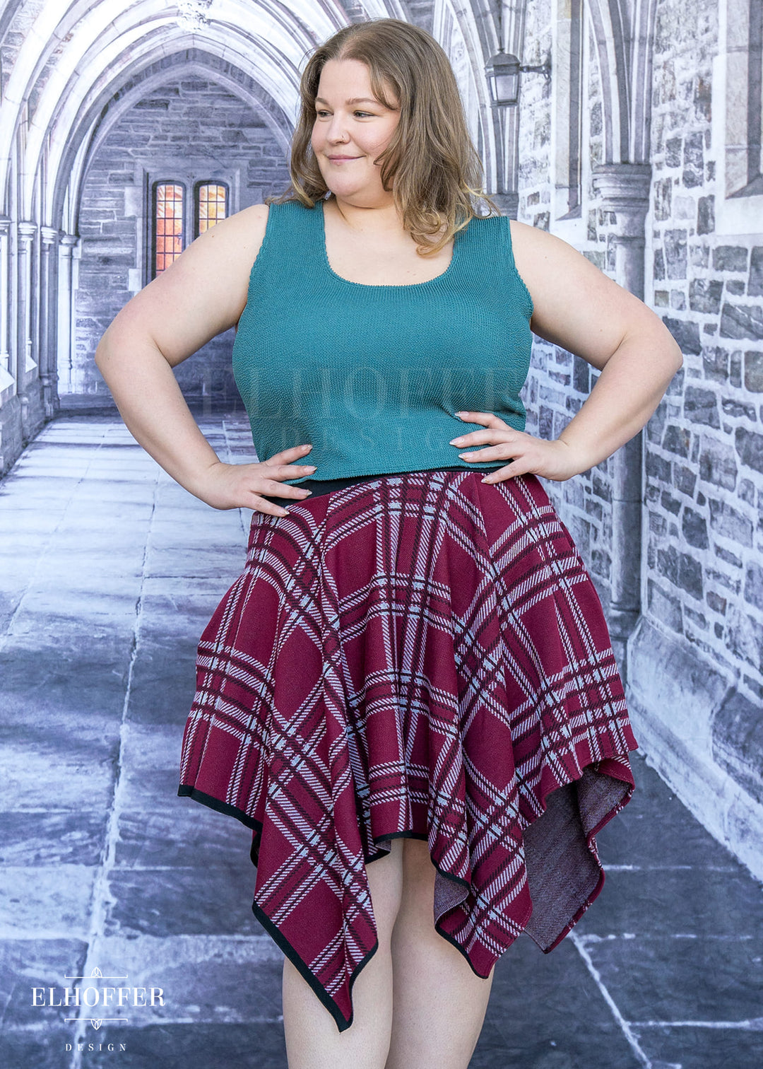 Essential Crimson Tartan Handkerchief Skirt