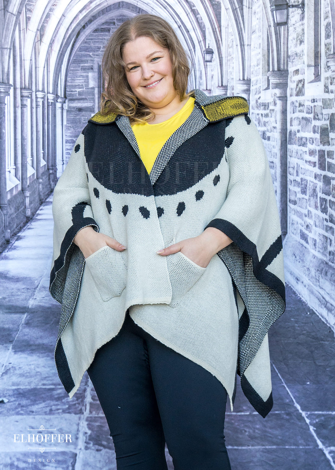 Sassy Magpie Hooded Poncho