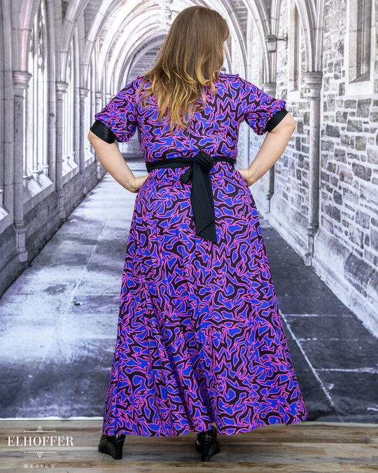 SAMPLE SALE - Maxi Wrap Dress - Demon Marking Test Fit with Puff Sleeve - XL