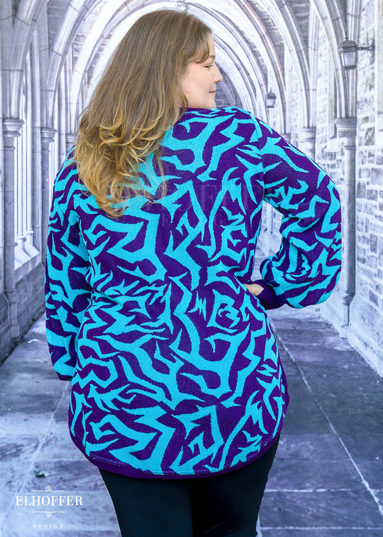 Demon Scars Oversize Sweater - Strategy Purple