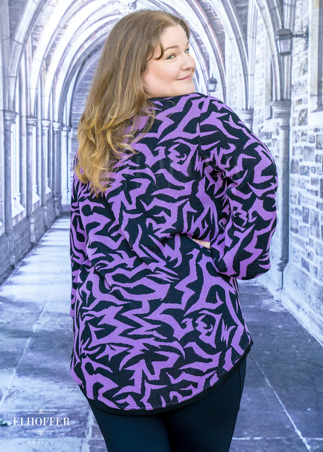 Demon Scars Oversize Sweater - Weightless Wisteria
