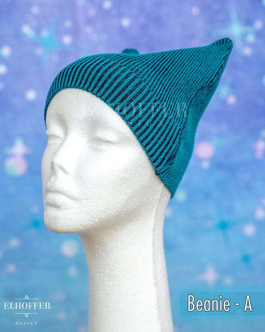 Handmade Teal Ribbed Cat Ear Knit Beanie - Assorted Styles