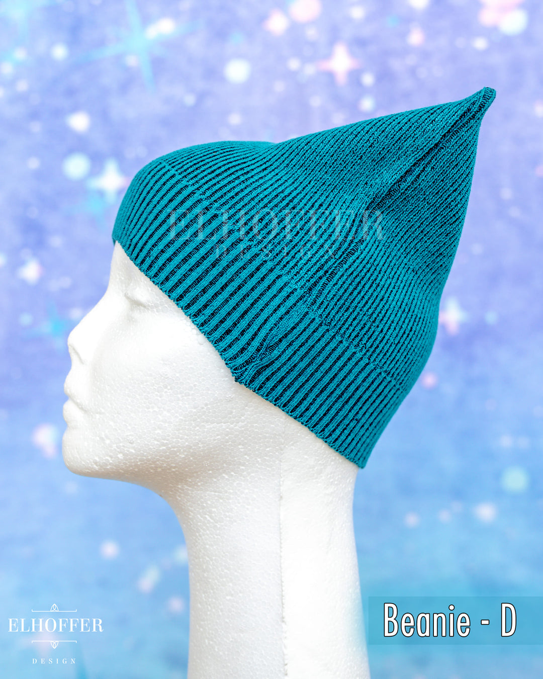 Handmade Teal Ribbed Cat Ear Knit Beanie - Assorted Styles