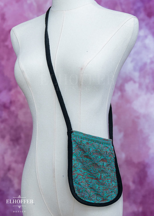 Knit Cross-Body Pouchette - Showgirl Green & Orange
