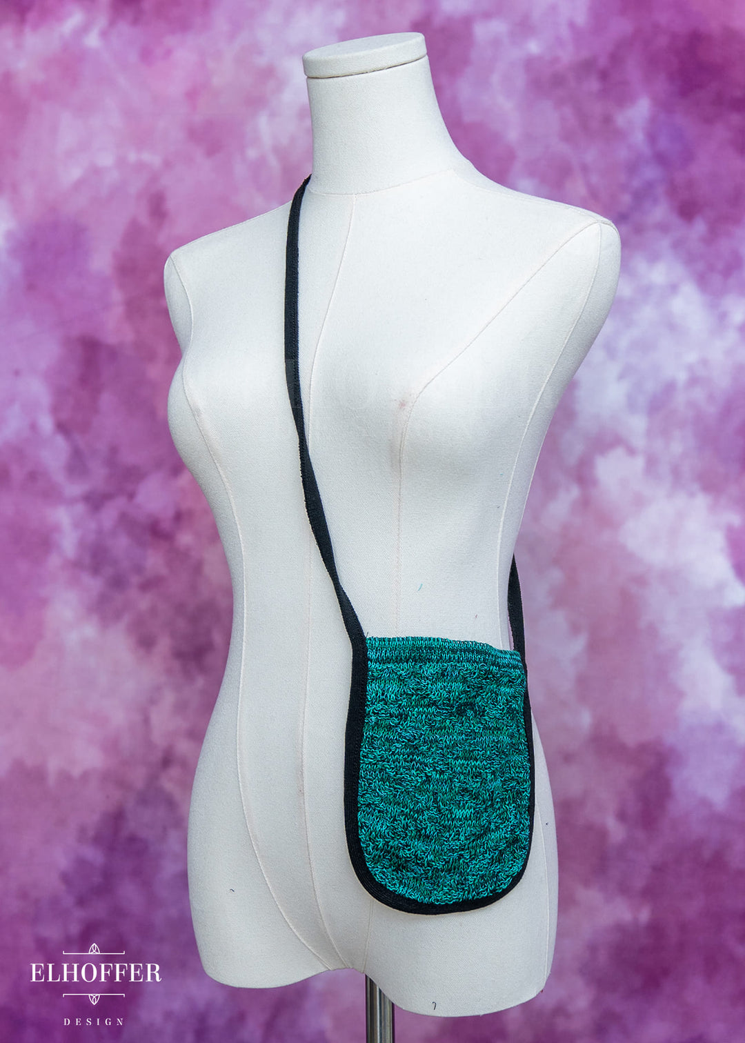 Knit Cross-Body Pouchette - Green Dragon