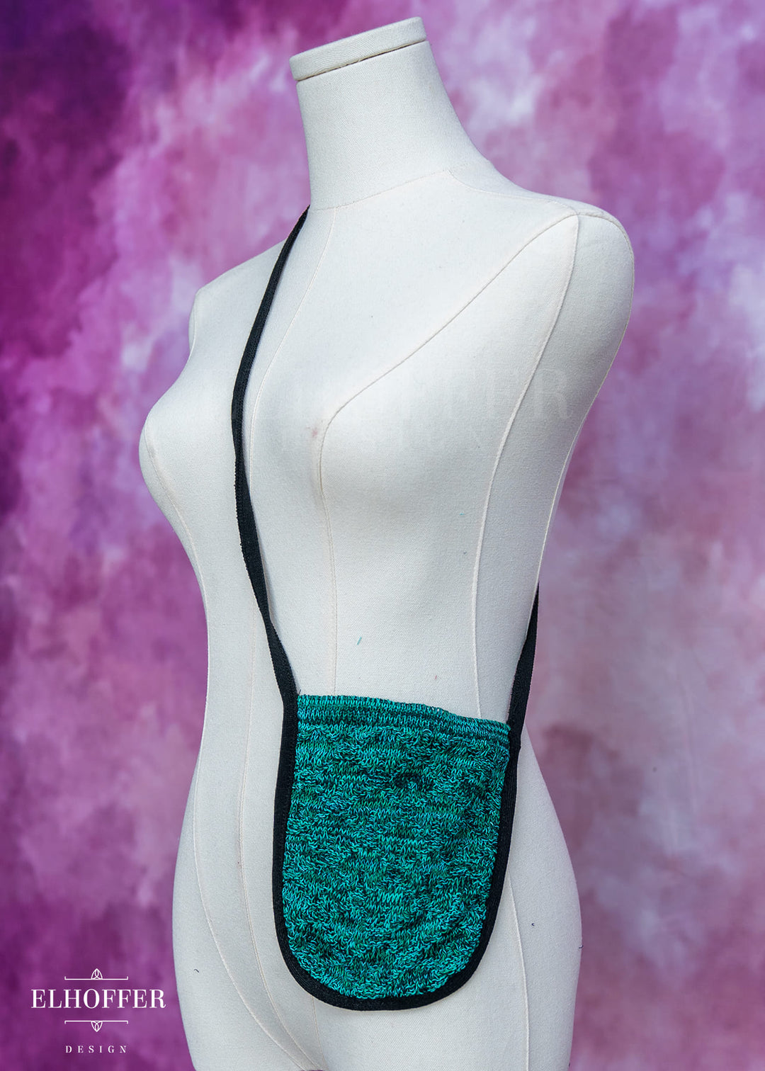 Knit Cross-Body Pouchette - Green Dragon