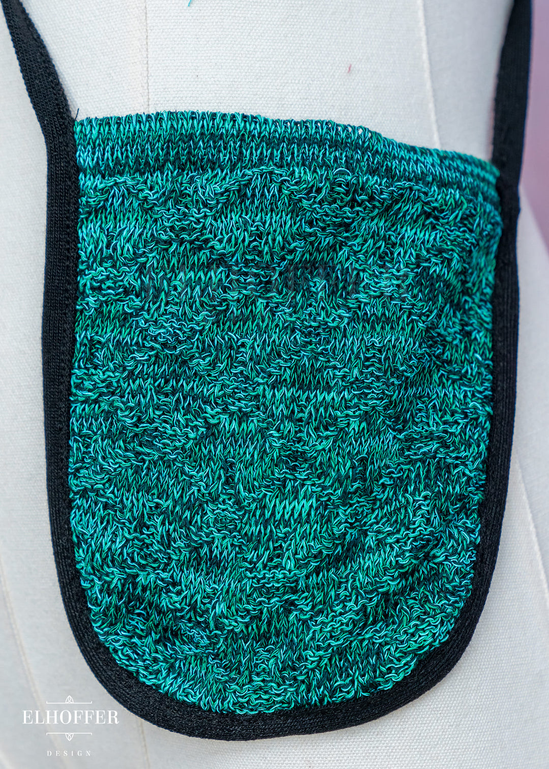 Knit Cross-Body Pouchette - Green Dragon