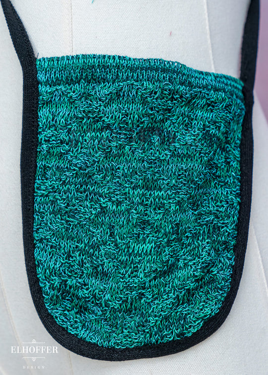 Knit Cross-Body Pouchette - Green Dragon