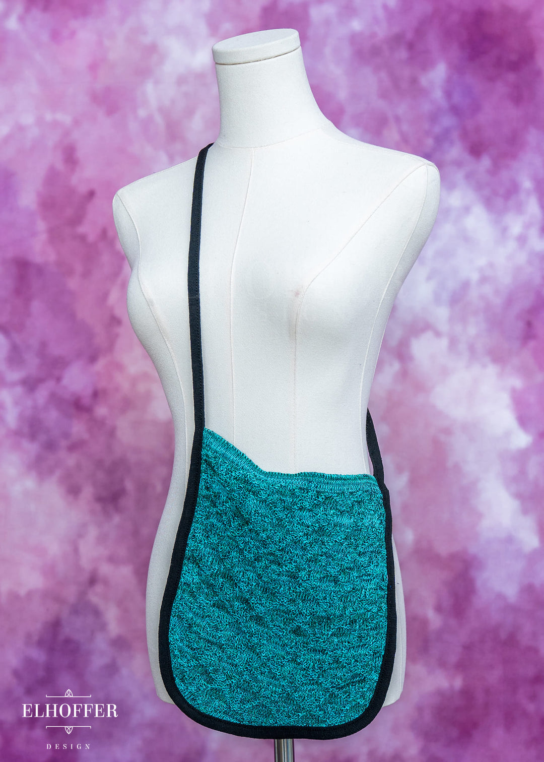 Knit Cross-Body Pouchette - Green Dragon