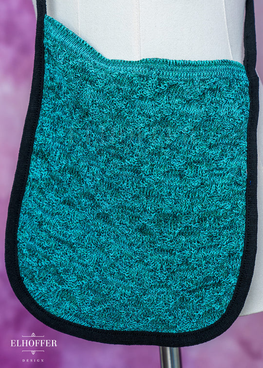Knit Cross-Body Pouchette - Green Dragon