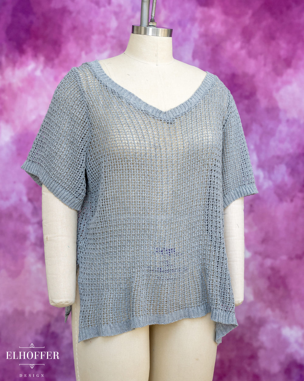 Handmade Chainmail Tunic Top - Light Grey Knit