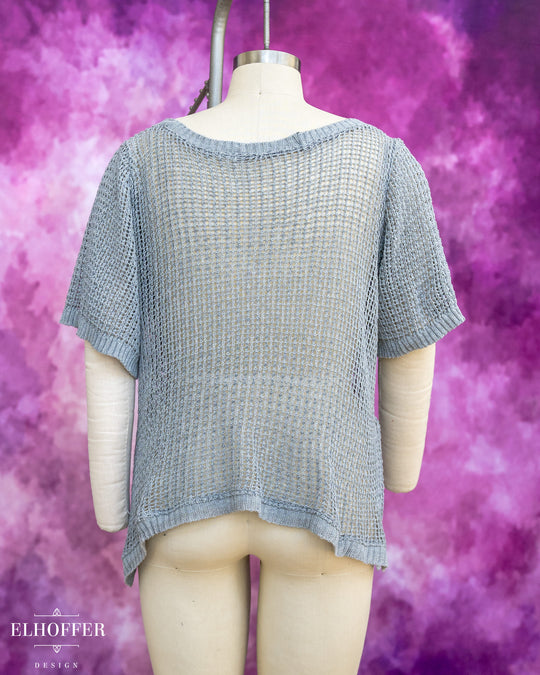Handmade Chainmail Tunic Top - Light Grey Knit