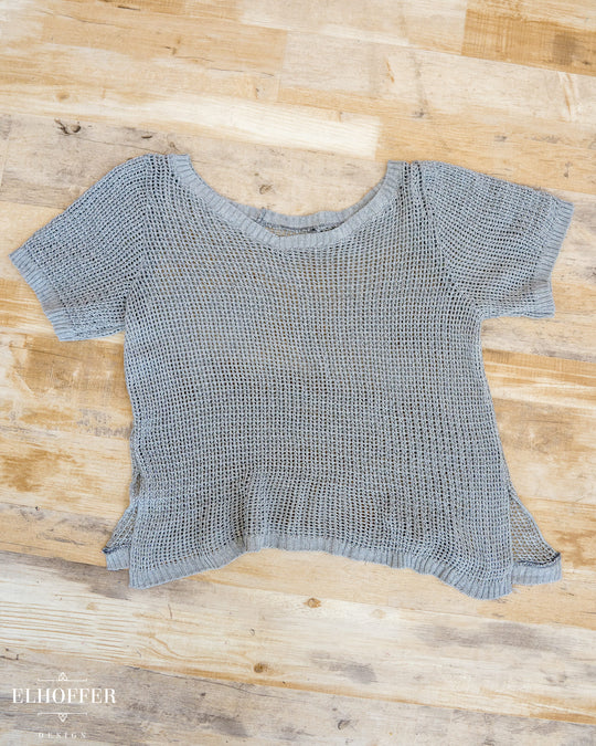 Handmade Chainmail Tunic Top - Light Grey Knit
