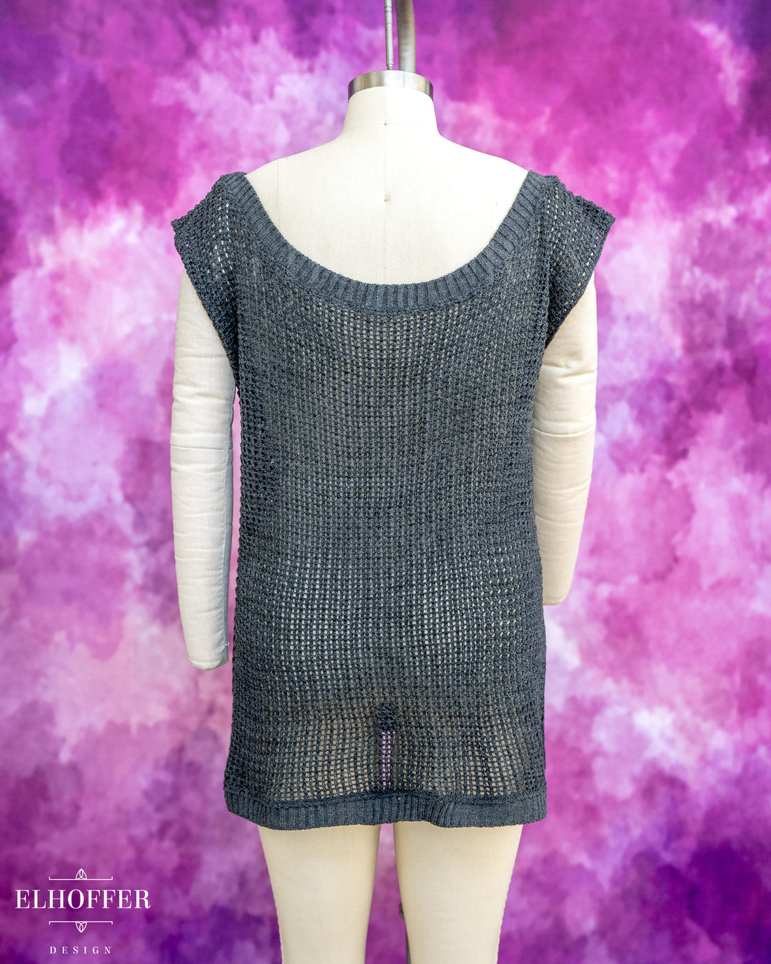 Handmade Chainmail Tunic Top - Charcoal Knit