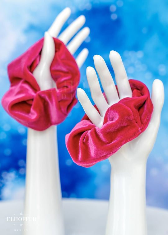 Fuchsia Velvet Scrunchie