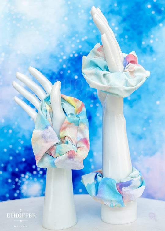 Rainbow Pastel Clouds Scrunchie
