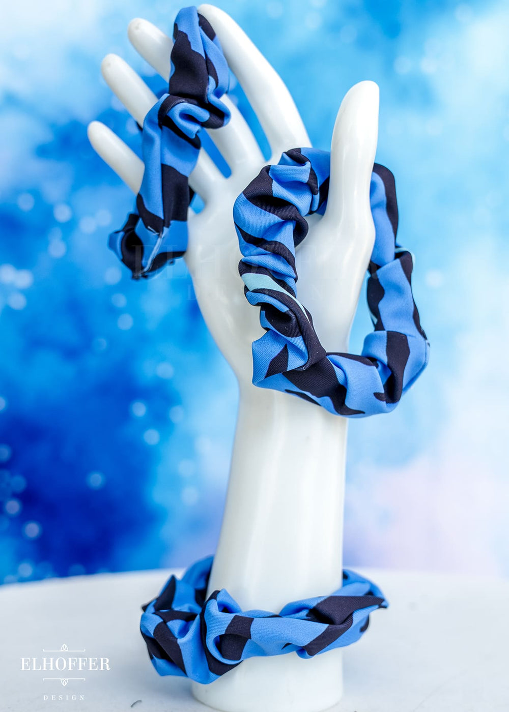 Baby Blue Tiger Narrow Scrunchie