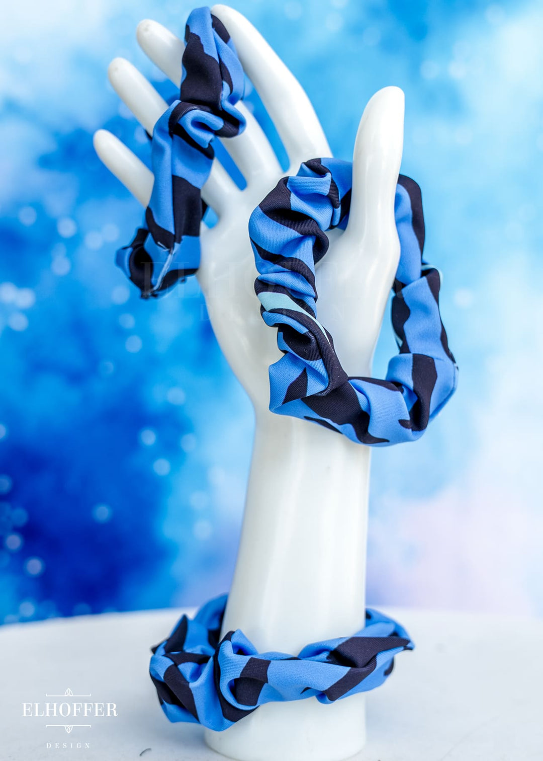 Baby Blue Tiger Narrow Scrunchie